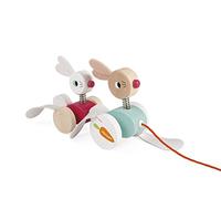 Janod J08207 Wooden Pull-Along Rabbit Family