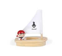 Janod - John Mouss' y Su Barco - Juguete de Baño para Niños Pequeños - Lanzachorros Incluido - A partir de 1 Año, J04712