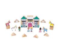 Janod Juego de 35 Cubos de Madera Maciza-Tema Reino Encantado-Complemento Ideal para Alfombrillas de Coche-Juguete de Construcción-Desarrolla la Imaginación-A Partir de 2 Años (JURATOYS J05927)