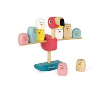 Janod - Juego de Equilibrio Flamenco de Madera - Juguete de Desarrollo Motriz - Pintura al Agua - Desde 3 Años, J08230, Multicolor