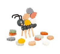 Janod - Juego de Equilibrio Hormiga Sweet Cocoon - Juguete de Estímulo - Ejercita Motricidad Fina - 1 Hormiga + 20 Hojas Apilables - Juguete de Madera FSC - A Partir de 24 Meses, J04053