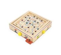 Janod Juego Laberinto de Madera para Niños y Adultos-Juguete Tradicional-Carrera 2 Canicas de Metal Suministradas-Desarrolla la Concentración y la Habilidad-A Partir de 5 años (JURATOYS J03371)