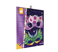 Janod - Kit de Mosaicos Máscaras - Les Ateliers Du Calme - Kit Infantil de Manualidades Creativas - Desarrolla la Motricidad Fina y la Concentración - A partir de 7 Años, J07956