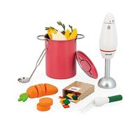 Janod - Kit de Sopa Infantil - 43 Accesorios de Madera FSC, Cartón y Fieltro - Juguete de Imitación - A Partir de 3 Años, J06634