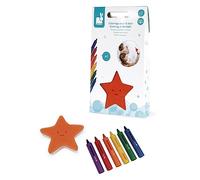 Janod - Kit para Colorear Para el Baño - Juguete de Baño - 6 lápices y un Borrador - Juguete de Estímulo - A partir de 3 Años, J04725