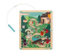 Janod - Laberinto Magnético de Bolas Bosque, de Madera - Desarrolla la Motricidad Fina y la Concentración - Formato: 21 X 25 Cm - Certificado FSC - A Partir de 2 Años, J05311