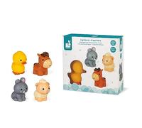 Janod - Lanzachorros Animales de Granja 4 Piezas - Juguete de Baño para Niños Pequeños - A partir de 10 Meses, J04702