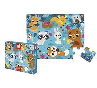 Janod - Les Animaux de la Forêt - Puzle táctil infantil, 20 piezas, 7 Texturizadas - Juego Educativo y Sensorial - Tacto, Motricidad Fina y Concentración - Desde 2 años, J02685
