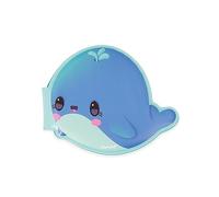 Janod - Libro de Baño Ballena Juguete de Bañera Para Bebés - 8 Páginas Ilustradas - Libro de Estímulo con Forma de Ballena - A Partir de 10 Meses, J04720
