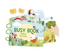 Janod - Libro Interactivo de Granja español/Italiano - 18 páginas de Actividades educativas para niños - Tabla interactiva para Aprender números, Alfabeto, Animales y Sonidos - Desde 3 años