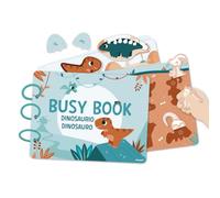 Janod - Libro Interactivo temático de Dinosaurios - español/Italiano - 18 páginas de Actividades para niños - Pizarra interactiva y Juguete Educativo para niños en Edad Preescolar a Partir de 3 años