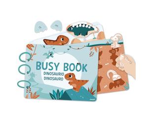 Janod - Libro Interactivo temático de Dinosaurios - español/Italiano - 18 páginas de Actividades para niños - Pizarra interactiva y Juguete Educativo para niños en Edad Preescolar a Partir de 3 años