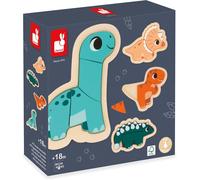 JANOD Madera Dinosaurio Puzles 2- 5 Piezas Nuevo en Caja 18 Meses Pronto Juguete