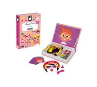 Janod - Magneti'Book Crazy Faces niña - Juego Educativo Magnético de 55 Piezas - Desarrolla la Motricidad Fina y la Imaginación - A partir de 3 Años, J02717