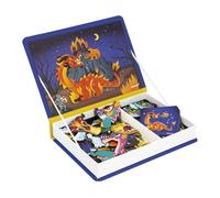 Janod Magnéti'Book Dragones - Juego Magnético Educativo 53 Imanes + 10 Modelos - Juguete Infantil de Cartón FSC - Desarrolla la destreza y la imaginación - A Partir de 3 Años - J02527