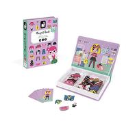 Janod Juego educativo magnético Magneti'Book Niñas J02718 – 46 piezas, motricidad fina e imaginación