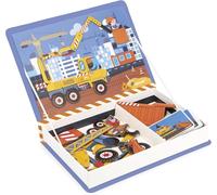 Janod – Juego magnético Magnéti'Book Vehículos de obra – 50 imanes, 18 modelos – 3 años+