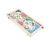 Janod Máquina de Pinball de Madera para Montar - Decoración de Feria - Juego de Acción y Reflejos para Montar por Niños - Aprendizaje de Estrategia y Concentración - A Partir de 5 años - J03368