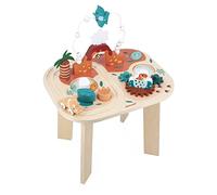 Janod- Dino Mesa de 8 Actividades Dinosaurio-Primera Infancia-Estímulo-Motricidad Fina y Destreza-Madera FSC-A Partir de 12 Meses, J05825, Multicolor, Medium (JURATOYS