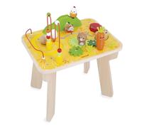 Janod Mesa de Actividades de Madera Tema Granja - 8 Actividades para Niños - Altura de la Mesa 32cm - Juguete para el Desarrollo - Motricidad Fina - Madera FSC - A Partir de 12 Meses, J03321