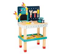 Janod - Mesa Grande Robot Brico'Kids - Juego de Bricolaje Infantil - 51 Accesorios + 3 Herramientas + 1 Robot - Juego de Imitación - Desarrolla la Motricidad Fina - A Partir de 36 Meses, J06457
