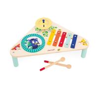 Janod - Mesa Musical de Madera Gioia - 3 Instrumentos Musicales Infantiles - Juguete de Imitación y Estímulo Musical - Pintura al Agua - A Partir de 12 Meses, J07655