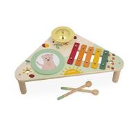Janod - Mesa Musical Infantil de Madera Sunshine - Juguete de Imitación y Estímulo Musical - Pintura al Agua - A Partir de 12 Meses, J07616