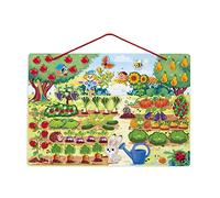 Janod - Mi Huerto Magnético - Juguete de Estímulo Educativo de Madera - 70 Imanes Incluidos - A partir de 3 Años, J05463