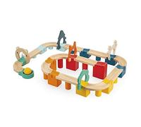 Janod - Mi Primer Circuito de Madera - 44 Piezas - Juego de Construcción y Estímulo - Motricidad Fina - Certificado FSC - Pintura al Agua - A partir de 2 Años, J08044