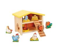 Janod Juguete Gallinero J03311 - 1 gallinero, 9 gallinas, escalera, madera FSC - Multicolor