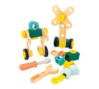 Janod - Barril 50 Piezas Brico'Kids - Juego de Construcción Infantil - 48 Accesorios + 2 Herramientas - Juego de Imitación - Ejercita Destreza y Creatividad - A Partir de 3 Años, J06453
