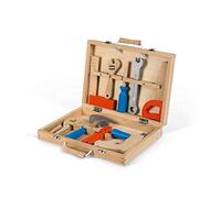 Janod - Mi Primer Juego de Construcción - Caja de Herramientas de Madera para Niños - Juego de Imitación - 9 Accesorios Incluidos - Desde 3 Años, J06481