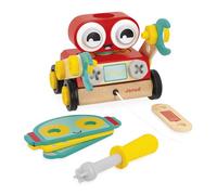Janod - Mi Primer Juego de construcción - Robot de Madera para Construir - 42 Piezas + 4 Tarjetas con Modelos - Estimula la imaginación y la motricidad - A Partir de 2 años