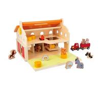 JANOD - Mi Primera Granja de Madera Infantil - 16 Accesorios - Juguete de Imitación Infantil - Ejercita Destreza e Imaginación - Juguete de Madera FSC - A Partir de 24 Meses, J03318