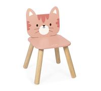Janod - Mi Primera Silla Infantil de Madera a Partir de 18 Meses - Tema Gato - Especialmente diseñada para niños - Dimensiones 32 x 32 x 47 cm - A Partir de 18 Meses