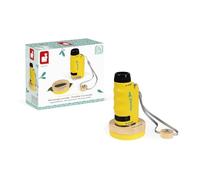 Janod - Microscopio de Bolsillo nómada para niños - Aumento de 50x-250x + Soporte de Madera - Diseñado para Descubrir la Naturaleza y el jardín - A Partir de 3 años