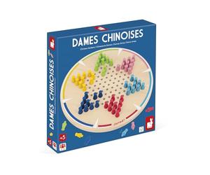 Janod - Mis primeras Damas Chinas - 1 Tablero de Madera + 60 fichas de Colores - De 2 a 6 Jugadores - Juego de Mesa clásico para niños a Partir de 5 años