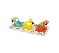 Janod - Mis Primeras Formas Tropik - Juguete para Bebés de Madera - Juego Educativo Formas y Colores - 9 Formas para Encajar - Certificado FSC - Pintura al Agua - A partir de 1 Año, J08266