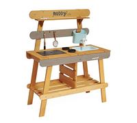JANOD Muddy Lab-Cocina Infantil de Madera FSC-10 Accesorios-Juego de Imitación Exterior para Niños-A Partir de 3 Años, J06632, Color Azul Cielo/Gris, 77 x 35 x 95 (JURATOYS