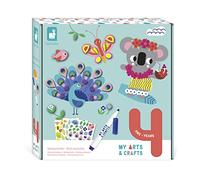 JANOD - My Arts & Crafts - 4 Años - Estuche Creativo Multiactividades - 9 Ilustraciones - Manualidad Creativa - Motricidad Fina y Concentración - J07747