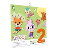 Janod - My Arts & Crafts - Desde los 2 Años - Pegatinas Gruesas Repositionnables - 1 Decoración Reversible y 2 Hojas de Pegatinas - Kit de Manualidades para Niños - Aprendizaje de Motricidad y Concentración - J09144