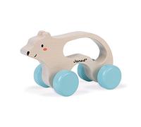 Janod - Oso de Arrastre de Madera - Juguete de Estímulo para Bebés - Desarrolla la Motricidad y la Imaginación - Asa Ergonómica - Colaboración con WWF - Certificado FSC - A partir de 1 Año, J08605