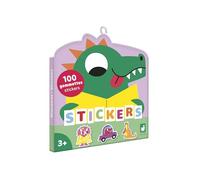 Janod Pack 100 Pegatinas - Pegatinas Tamaño Bolsillo 5x5cm - Tema Dinos - A Partir de 3 Años - Ocio Creativo para Niños - Motricidad Fina y Concentración - J09189