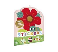 Janod - Pack 100 Pegatinas - Stickers Gran Formato Tema bichitos del jardín - Desde 18 Meses - Actividad Creativa Infantil - Favorece motricidad Fina y concentración