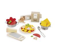 Janod - Pasta Mix - Pasta Set - Pretend Play Kitchen & Tea Set Toy - 58 Wooden Cardboard and Felt Pieces Included - Water-Based Paints - 3 Years + J0