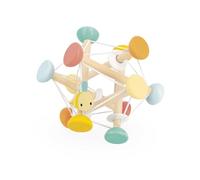 Janod - Pelota sensorial de Madera para el Desarrollo - Pelota sonajero Flexible fácil de manipular - Juguete de Actividad para bebés - A Partir de 12 Meses