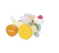 Janod - Perro de Madera para pasear - Cuerda de 50 cm - Juguete para Tirar - Juguetes de estimulación y Primera Infancia - Aprendizaje de la motricidad y la imaginación - A Partir de 12 Meses