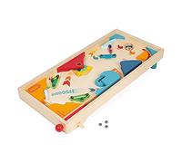 Janod - Pinball de Madera Retro - Juego de Mesa Infantil - Juego de Habilidad - Desarrolla la Estrategia y la Concentración - Certificado FSC - A partir de 5 Años, J02088