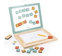 Janod Pintura Infantil de Madera 4 en 1-Set de 4 Actividades : Adroise Magic Blanca + Pizarra Magnética-49 Accesorios incluidos-A Partir de 3 años, J09626 (JURATOYS