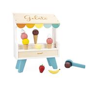 Janod- Play Food Puesto de Helados de Madera-14 Accesorios Magnéticos-Juego de Imitación-Juguete de Madera FSC-A Partir de 3 Años, J06558, Multicolor, Medium (JURATOYS
